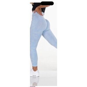 NVGTN Camo Seamless Leggings Womens XS Light Blue High Waisted Compression Pants